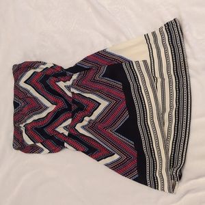 Strapless Scarf Print Dress